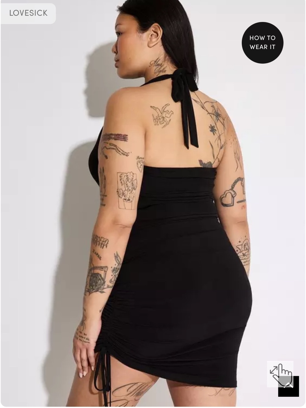 LoveSick Drapey Halter Ruched Mini Dress *NWT* - Picture 4 of 5